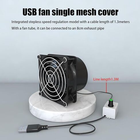 Ventilation Fan - USB Exhaust Fan, Adjustable Speed Air Extractor, Mini Booster, Solder Absorber, Portable Extractor, Compact Desktop Air Circulation Device for Workshop in Saudi Arabia