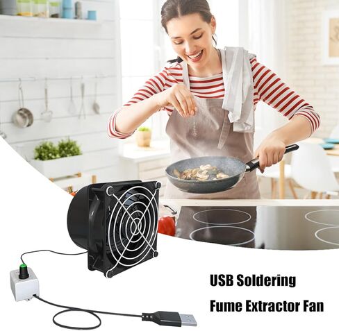 Ventilation Fan - USB Exhaust Fan, Adjustable Speed Air Extractor, Mini Booster, Solder Absorber, Portable Extractor, Compact Desktop Air Circulation Device for Workshop in Saudi Arabia