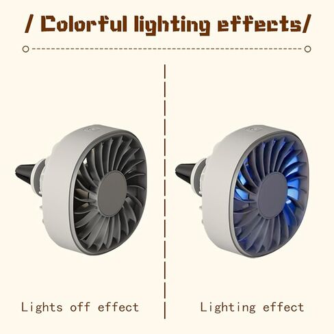 مروحة تهوية USB للسيارة مع أضواء LED متعددة الألوان تدور 360 درجة لسيارة شاحنة تبريد هادئ لسيارات الدفع الرباعي in Saudi Arabia