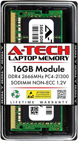 ذاكرة الوصول العشوائي A-Tech سعة 16 جيجابايت لـ Intel NUC NUC6I7KYK، NUC7i3BNH، NUC7i5BNH، NUC7i7BNB، NUC7I7DNHE، NUC8I5BEH | ترقية ذاكرة DDR4 2666 ميجا هرتز PC4-21300 SODIMM غير متوافقة مع نظام تصحيح الأخطاء (ECC). in Kuwait