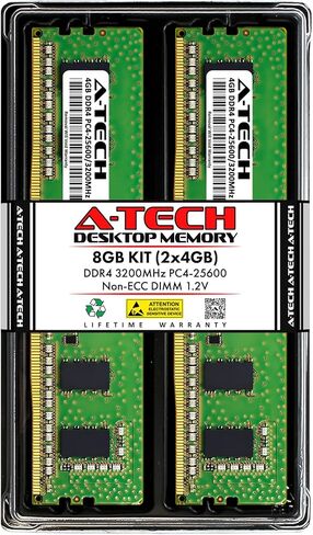 A-Tech ذاكرة وصول عشوائي 8 جيجابايت للكمبيوتر المكتبي HP Pro 400 G9 SFF | ترقية ذاكرة DDR4 3200 ميجا هرتز PC4-25600 DIMM 1.2V 288-Pin غير ECC UDIMM in Kuwait