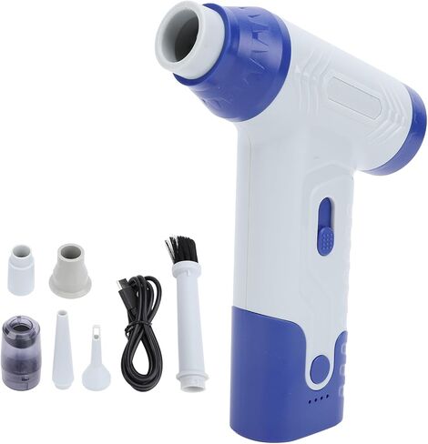 Compressed Air Duster Cleaner for PC USB Rechargeable Cordless Electric Air Duster with 130000 RPM Brushless Motor Portable Handheld Turbo Fan Blower for Keyboard Car Home Cleaning (-3111240201912) in Saudi Arabia