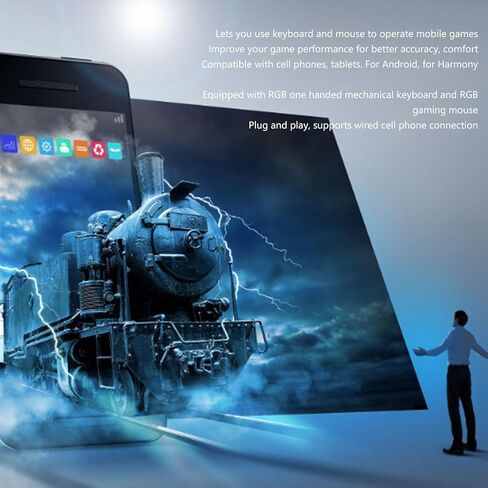 مجموعة ألعاب ماوس بنصف لوحة مفاتيح بيد واحدة مع ضوء RGB LED ولوحات مفاتيح ألعاب الكمبيوتر ومحول الماوس مجموعة نصف سلكية RGB مع محول محول سلكي in Kuwait