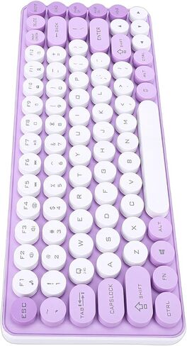 Wireless Keyboard and Mouse Combo, 85 Key 2.4G Dual Mode Retro Round Keycap Ergonomic Design, with USB Receiver, for PC Laptop Computer in Saudi Arabia