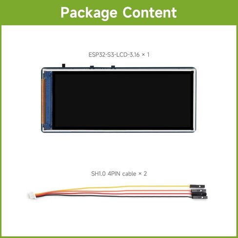 Waveshare ESP32-S3 3.16inch Display Development Board, 320×820 Pixels, 262K Color, 32-bit LX7 Dual-core Processor, Up to 240MHz Frequency, WiFi & Bluetooth 5, Accelerometer and Gyroscope Sensor in Saudi Arabia