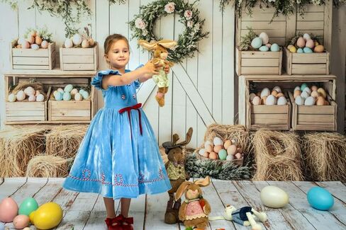 كيت عيد الفصح البيض الحظيرة خلفية الزهور الملونة خلفية مزرعة كومة قش صورة خلفية استوديو الدعائم، 10x10ft in Saudi Arabia
