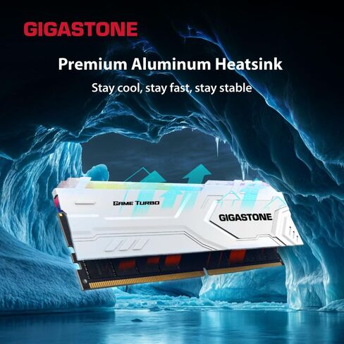 【RGB DDR5 RAM】 GIGASTONE Game Turbo 64GB Kit (4x16GB) DDR5 6400MHz PC5-51200 CL40-40-40-84 Intel XMP 3.0 AMD Expo 1.35V UDIMM 288 Pin Unbuffered Non ECC High Performance Gaming Desktop Memory - White in Saudi Arabia