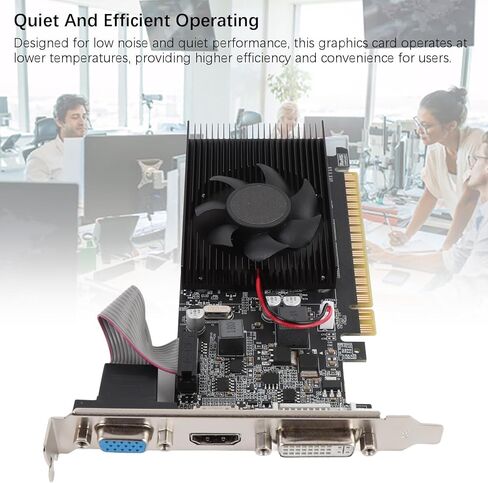 VBESTLIFE GT210 1GB Graphics Card, DDR3 64 Bit GPU, PCIE 2.0 16X Gaming Video Card, Desktop Computer Low Profile Graphics Card with HDMI, DVI, VGA Ports in Saudi Arabia