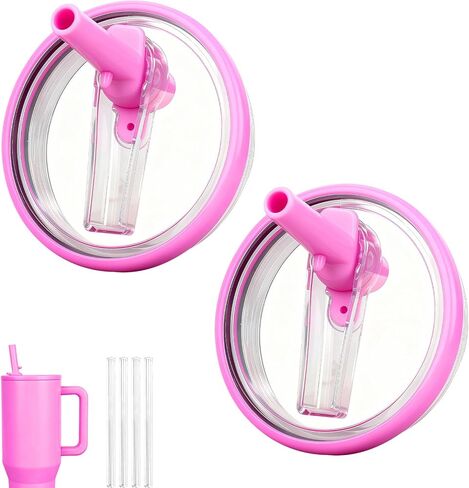 32oz Flip Straw Lid for HydroJug Traveler, Leak Proof Top Cap Replacement for HydroJug Tumbler, BPA-Free Dishwasher Safe Leak Resistant Cap with 4 Straws, Lids Accessories for Hydro Jug, Cream*2 in Saudi Arabia