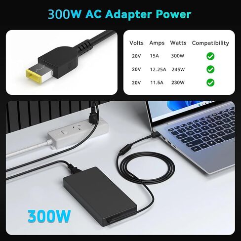 2025 Slim 300W 245W AC Adapter Compatible with Lenovo Legion 5 7 7i Pro 5 5i Gen 10 Gen 9 15AHP10 15IRX10 16IAX10 16IAX10H LOQ 15 17 15IRX10 17IRX10 Yoga Pro 9 16IAH10 Yoga AIO 7 Laptop in Saudi Arabia