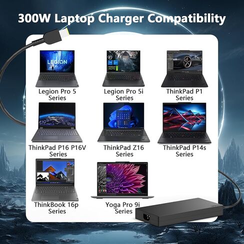 2025 Slim 300W 245W AC Adapter Compatible with Lenovo Legion 5 7 7i Pro 5 5i Gen 10 Gen 9 15AHP10 15IRX10 16IAX10 16IAX10H LOQ 15 17 15IRX10 17IRX10 Yoga Pro 9 16IAH10 Yoga AIO 7 Laptop in Saudi Arabia