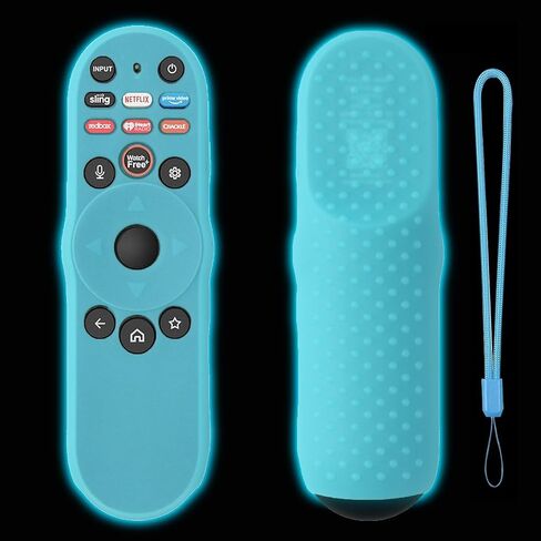 Silicone Case for Vizio TV Remote XRT270, TOKERSE Cover Compatible with VIZIO XRT270 Smart TV Remote Control Anti Slip Shockproof Protective Sleeve Skin with Lanyard Glow in The Dark - Blue in Saudi Arabia
