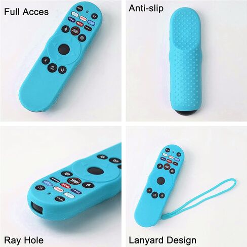 Silicone Case for Vizio TV Remote XRT270, TOKERSE Cover Compatible with VIZIO XRT270 Smart TV Remote Control Anti Slip Shockproof Protective Sleeve Skin with Lanyard Glow in The Dark - Blue in Saudi Arabia