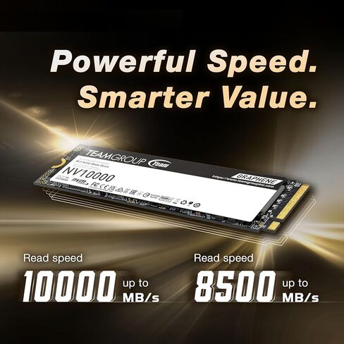 TEAMGROUP NV10000 2TB SLC Cache NVMe PCIe 5.0 Gen5x4 M.2 2280 كمبيوتر محمول سطح المكتب SSD سرعة قراءة/كتابة تصل إلى 10000 / 8500 ميجابايت/ثانية TM8FGP002T0C101 in Saudi Arabia