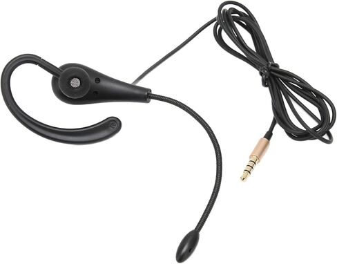 Keenso Ear Hook Call Center Headset Lightweight Single Sided 3.5mm Headphone with Microphone for Laptop Mobile Phones, Noise Reduction, for All Devices in Saudi Arabia