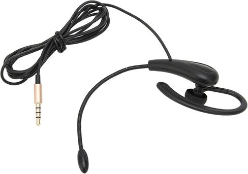 Keenso Ear Hook Call Center Headset Lightweight Single Sided 3.5mm Headphone with Microphone for Laptop Mobile Phones, Noise Reduction, for All Devices in Saudi Arabia