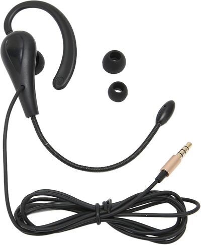 Keenso Ear Hook Call Center Headset Lightweight Single Sided 3.5mm Headphone with Microphone for Laptop Mobile Phones, Noise Reduction, for All Devices in Saudi Arabia