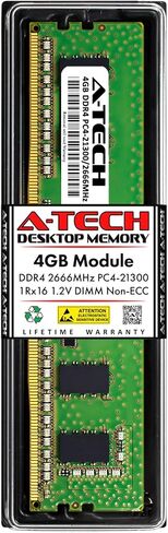 A-Tech 8GB (2x4GB) DDR4 2666MHz DIMM PC4-21300 UDIMM Non-ECC 1Rx16 1.2V CL19 288-Pin Desktop Computer RAM Memory Upgrade Kit in Saudi Arabia