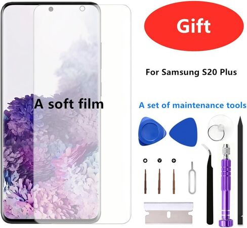 شاشة OLED بديلة لهاتف Samsung Galaxy S20 Plus 5G LCD لهاتف Galaxy S20Plus SM-G986U SM-G986B مجموعة رقمية تعمل باللمس تدعم بصمة الإصبع (مع إطار أسود + فيلم ناعم + أدوات) in Saudi Arabia