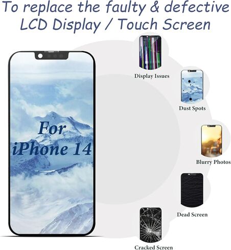 لاستبدال شاشة iPhone 14 مع 6.1 بوصة مستشعر القرب سماعة الأذن الكابلات المرنة ثلاثية الأبعاد التي تعمل باللمس محول الأرقام الجمعية مع أدوات إصلاح الزجاج الأمامي A2649 A2881 A2882 A2883 A2884 in Kuwait