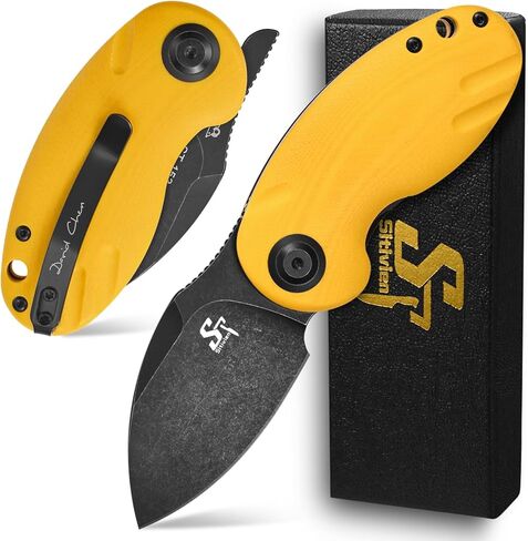 سكين جيب قابل للطي من Sitivien ST153، Sandvik 14C28N شفرة سوداء مصقولة بالحجر مع مقبض Micarta، سكاكين أدوات EDC من سلسلة Zodiac الصينية، سكين للتخييم والصيد والبقاء على قيد الحياة والمشي لمسافات طويلة (أخضر) ... ... in Kuwait