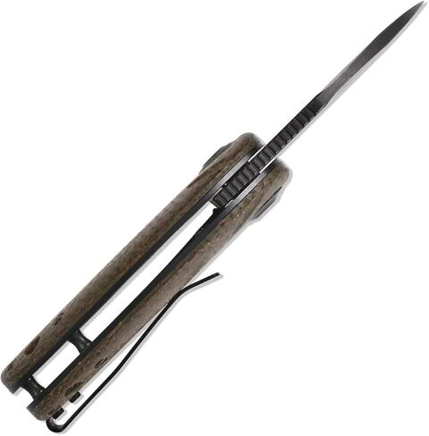 سكين جيب قابل للطي من Sitivien ST153، Sandvik 14C28N شفرة سوداء مصقولة بالحجر مع مقبض Micarta، سكاكين أدوات EDC من سلسلة Zodiac الصينية، سكين للتخييم والصيد والبقاء على قيد الحياة والمشي لمسافات طويلة (أخضر) ... ... in Kuwait