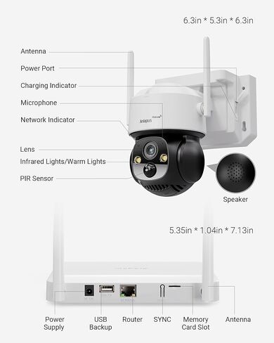 Anlapus Solar Security Camera Wireless Outdoor, 2.5K Pan/Tilt Cam Kit with Solar Panel, Wireless Home Security Camera System with PIR/AI Detection, Color Night Vision, No Monthly Fee, 32GB Memory Card in Saudi Arabia