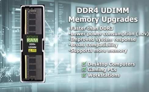 NEMIX RAM 8GB (1X8GB) DDR4 3200MHZ PC4-25600 CL22 2Rx8 1.2V 288-PIN Non-ECC Unbuffered UDIMM Desktop PC Memory Compatible with Hynix HMAA1GU6AJR6N-XN in Saudi Arabia