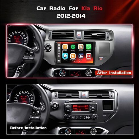 راديو سيارة 4+128 جيجابايت Android 15 لسيارة Kia Rio 2012 2013 2014 Wireless Carplay Android Auto، 9 بوصة 1280 * 720 بكسل شاشة لمس داخلية للسيارة ستيريو واي فاي بلوتوث GPS FM/RDS EQ كاميرا احتياطية ميكروفون in Kuwait