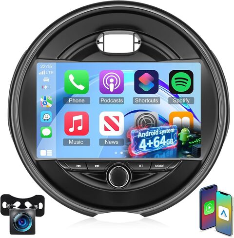 ترقية 2G+64G ستيريو السيارة لسيارات BMW Mini Cooper Countryman R60 2011-2016/R61 Paceman 2013-2016 مع Carplay اللاسلكي/Android Auto - راديو بشاشة لمس Android 9 بوصة مع WiFi، GPS، EQ، SWC، KPH/MPH in Kuwait