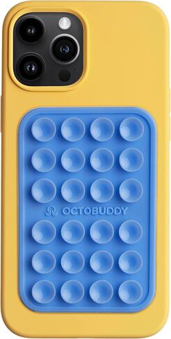 مغناطيس OCTOBUDDY - حامل هاتف مغناطيسي مزدوج وشفط - حامل هاتف محمول من السيليكون متوافق مع المغناطيسي - صور سيلفي ومقاطع فيديو بدون استخدام اليدين - ملحق منشئ المحتوى - 2.6 بوصة × 3.9 بوصة، وردي طباشيري in Kuwait