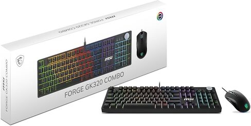 MSI Forge GK320 Combo RED US – Gaming RGB Keyboard & Mouse Set, 26-Key Anti-Ghosting, 12800 DPI Optical Sensor in Saudi Arabia
