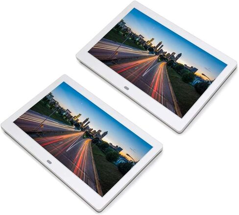 Spacmirrors 10 بوصة شاشة IPS إطار صور رقمي رفيع للغاية، إطار صورة رقمي مع مشغل صور/موسيقى/فيديو ووظيفة إنذار التقويم للهدايا، أبيض، in Kuwait