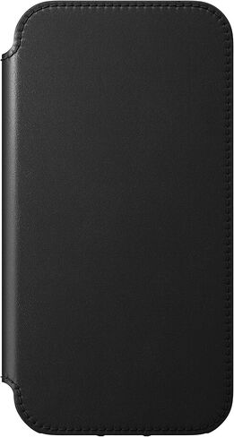 Nomad Rugged Folio Wallet Phone Case for iPhone 12 Pro - MagSafe Compatible, 10ft. Drop Protection, Horween Leather - Black in Saudi Arabia
