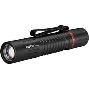 COAST XT10R 280 Lumen USB-C مصباح جيب/قلم قابل لإعادة الشحن مع تركيز ملتوي ومشبك ثنائي الاتجاه، 3 أغطية للعض متضمنة، حجم الجيب لـ EDC، العمل والطوارئ، أسود in Kuwait