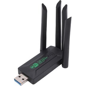 محول Bewinner ثنائي النطاق WiFi 6 USB بسرعة 1300 ميجابت في الثانية، دونجل شبكة لاسلكية 2.4 جيجا هرتز 5 جيجا هرتز لتشفير الكمبيوتر المكتبي WPA3، هوائي عالي الكسب لبث الألعاب in Kuwait