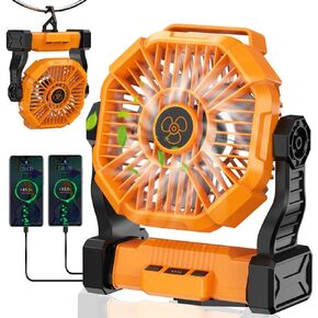 Portable Travel Fan with LED Light, Ultra Quiet <30dB, 4 Speed Levels, Hanging Hook Design, Camping Outdoor Use (Purple) in Saudi Arabia