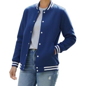 Varsity Jackets For Women - Casual Letterman Jacket Women Highschool Baseball Bomber Lightweight Trendy in Saudi Arabia