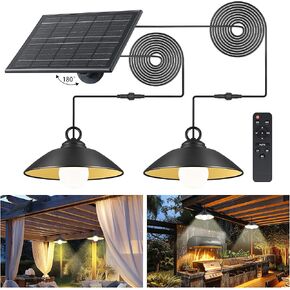 Solar Pendant Lights with Remote Control, 3 Color 2 Brightness Mode Timer 8 inch Outdoor Hanging Shed Gazebo Chandelier Lamp Chicken Coop Barn Porch Light, Dusk to Dawn, 1 Pack in Saudi Arabia