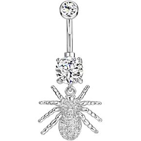 14 Gauge 316L Surgical Steel Belly Button Ring Blue Opal Sun Belly Ring Flower Piercing Jewelry Barbells Clear Cubic Zirconia Navel Rings Silver Screw Bar 10 mm Screw on Piercing Stud Ball End 14G in Saudi Arabia