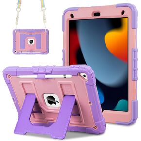 حافظة WESADN لجهاز iPad A16 الجيل الحادي عشر 11 بوصة، حافظة iPad الجيل العاشر 10.9 بوصة 2022 للأطفال البنات مع حزام كتف بمسند وغطاء واقٍ متين ومقاوم للصدمات i-Pad 10.9 أرجواني in Kuwait
