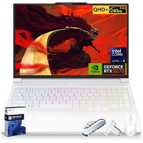 Lenovo Legion 7i Gaming Laptop, NVIDIA RTX 5070, 16" 2.5K QHD+ 240Hz 1ms OLED, Intel Core Ultra 9 275HX, 32 GB DDR5 5600MT/s, 2 TB SSD, RGB Keyboard, WiFi 7, Windows 11 Pro, Glacier White in Kuwait