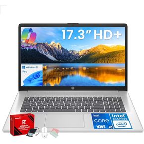 كمبيوتر محمول HP 2025 مقاس 17 بوصة - شاشة 17.3 بوصة HD+ مضادة للوهج، Intel 8-Core i3-N305، Win 11 Pro، Ai Copilot، لوحة مفاتيح رقمية، Wi-Fi 6، للمدرسة والمكتب (ذاكرة الوصول العشوائي 16 جيجابايت | 512 جيجابايت SSD) (متجدد) in Kuwait