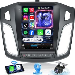 راديو السيارة لسيارة Ford Focus 2012-2018: 8 Core 4G+32G ترقية 9.7 بوصة 1024x768 IPS شاشة لمس، Android 13 ستيريو يدعم Carplay اللاسلكي وAndroid Auto، 5GWiFi GPS FM RDS BT SWC Mic 1080P كاميرا احتياطية in Kuwait