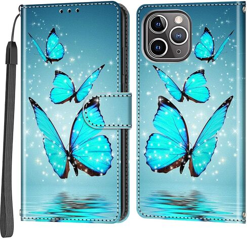 حافظة محفظة لهاتف iPhone 12 Pro Max، [مسند] حامل 3 بطاقات [غلاف داخلي من مادة TPU مقاوم للصدمات]، غطاء قلاب واقٍ مغناطيسي من جلد البولي يوريثان مقاس 6.7 بوصات، زهرة سوداء in Kuwait
