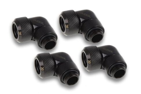 Alphacool Eiszapfen 13 مم تركيب ضغط الأنبوب الصلب 90 درجة قابل للدوران G1/4 لأنابيب الأكريل/النحاس - أسود - أربع عبوات (17607) in Saudi Arabia