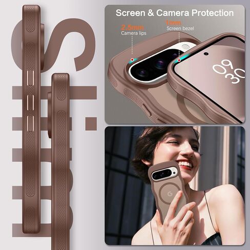 حافظة BENTOBEN مغناطيسية لهاتف Google Pixel 10 Pro XL، حافظة لطيفة ومموجة مجعدة Pixel 10ProXL [متوافقة مع MagSafe] غطاء مضاد للانزلاق غير لامع للنساء والرجال والأولاد لهاتف Google 10ProXL 6.8"، تيتانيوم صحراوي in Kuwait