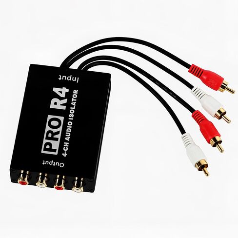 4 Channel RCA Ground Loop Isolator, RCA Noise Filter, Hum Eliminator No Bass Loss for HiFi Car & Home Audio(PRO R4) in Saudi Arabia