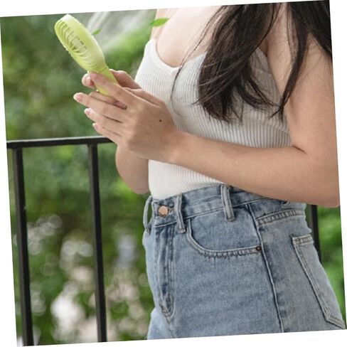 Homoyoyo USB Folding Handheld Mini Fan for Home Office School, Fluorescent Green, Portable Rechargeable Small USB Fan with Compact Design, 85x35x193mm in Saudi Arabia