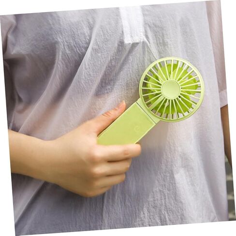 Homoyoyo USB Folding Handheld Mini Fan for Home Office School, Fluorescent Green, Portable Rechargeable Small USB Fan with Compact Design, 85x35x193mm in Saudi Arabia